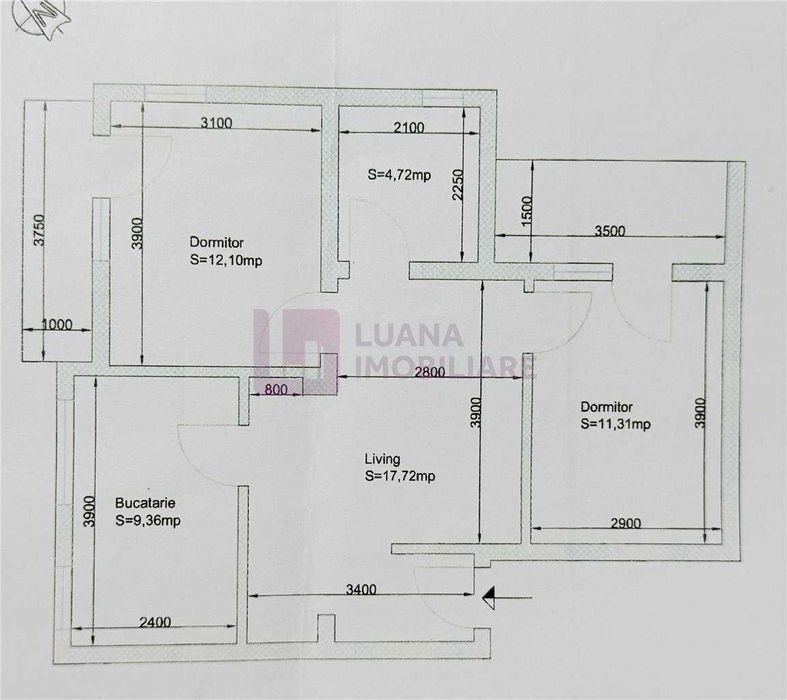 Vand apartament 3 camere,TURNISOR