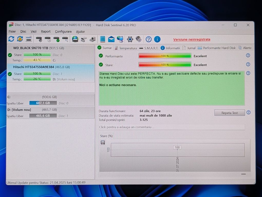 HDD 500 Gb format 2,5" format laptop, Hgst Hitachi