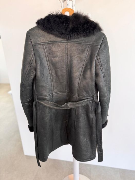 Palton din piele si blana naturala-miel