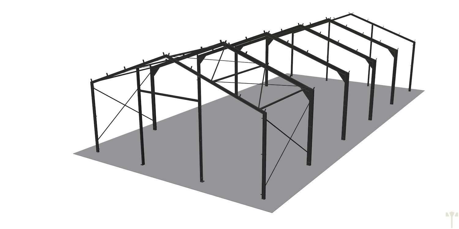Structura metalica noua 11.60*25 m otel galvanizat