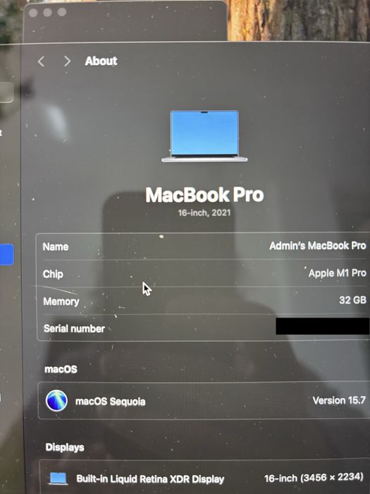 MacBook M1 Pro 16 Inch 32 GB RAM 1 TB SSD