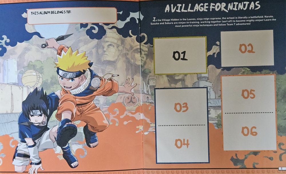 Album Naruto Panini + 19 stickere + Card Editie Limita