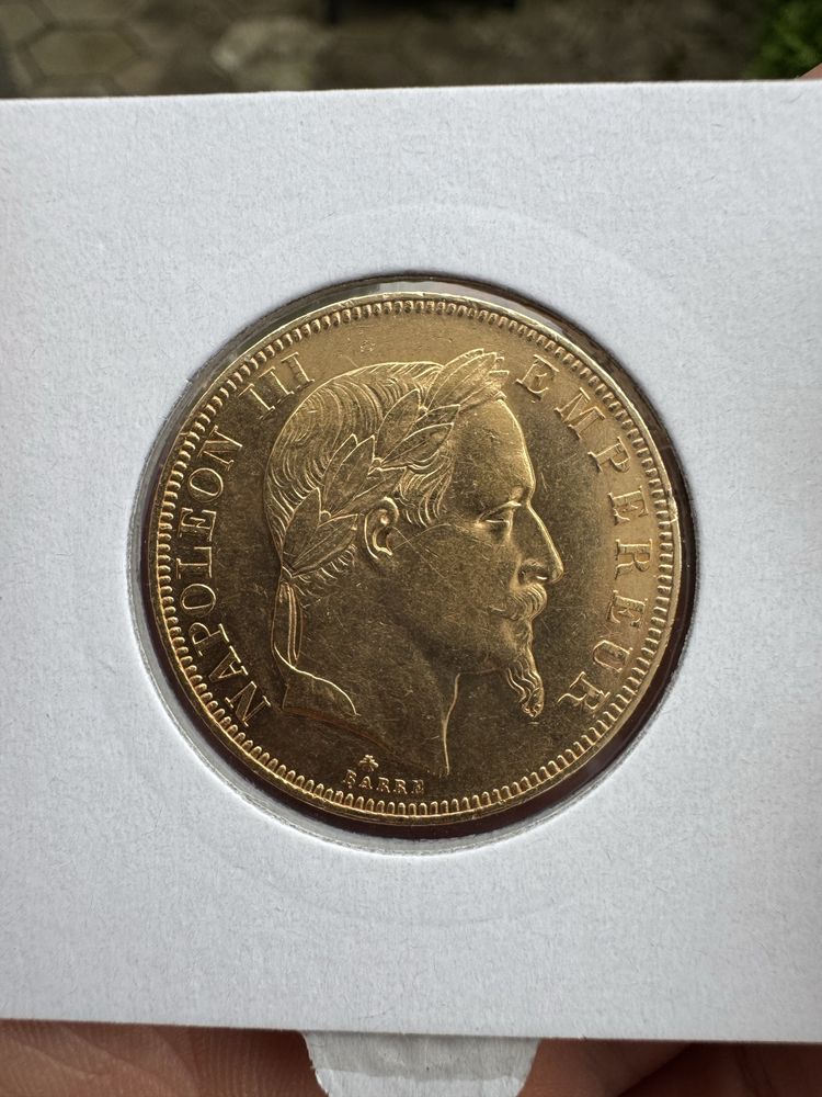 Златна Монета Франция 50 Франка 1862А Наполеон III