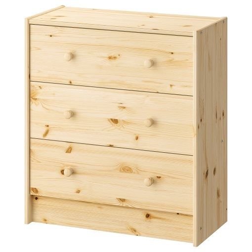 Дървен скрин с 3 чекмеджета