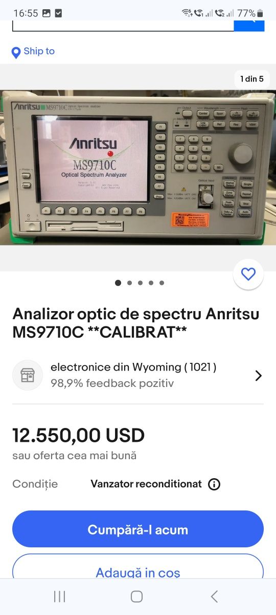 Analizor optic de spectru Anritsu MS9720A