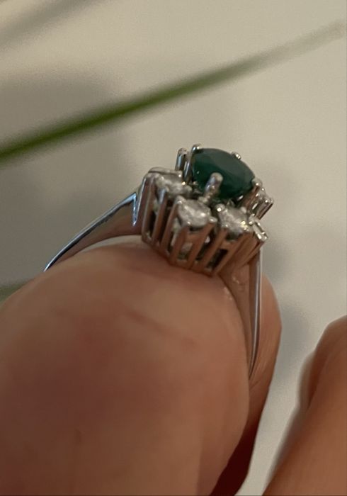 Inel din aur 14k cu smarald si diamante