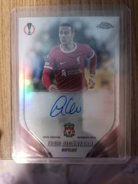 Тиаго Алкантара карта с автограф Topps Chrome