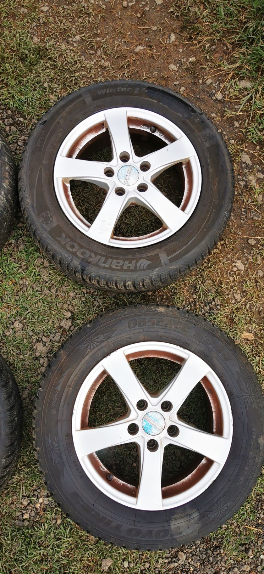 Set 4 jante aliaj 5x108 R15 6,5j et48 ford anvelope allseason m+s