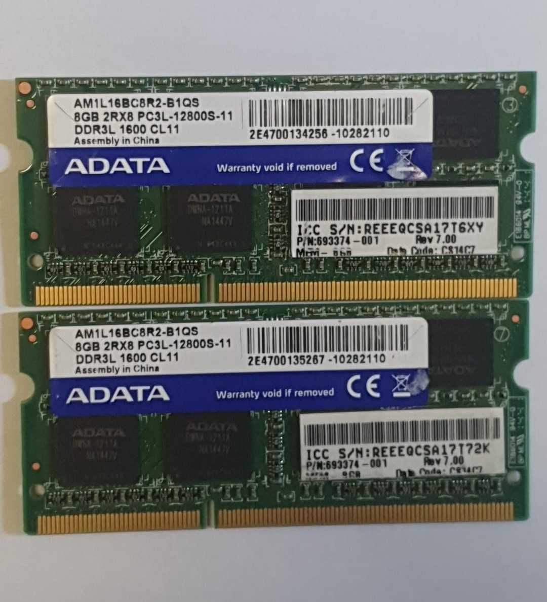 Memorie Laptop sodimm Kit 16GB DDR3L, 2 x 8 GB DDR3L 1600