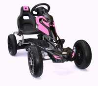GO Kart cu pedale, Kinderauto Thunder cu roti EVA, culoare roz
