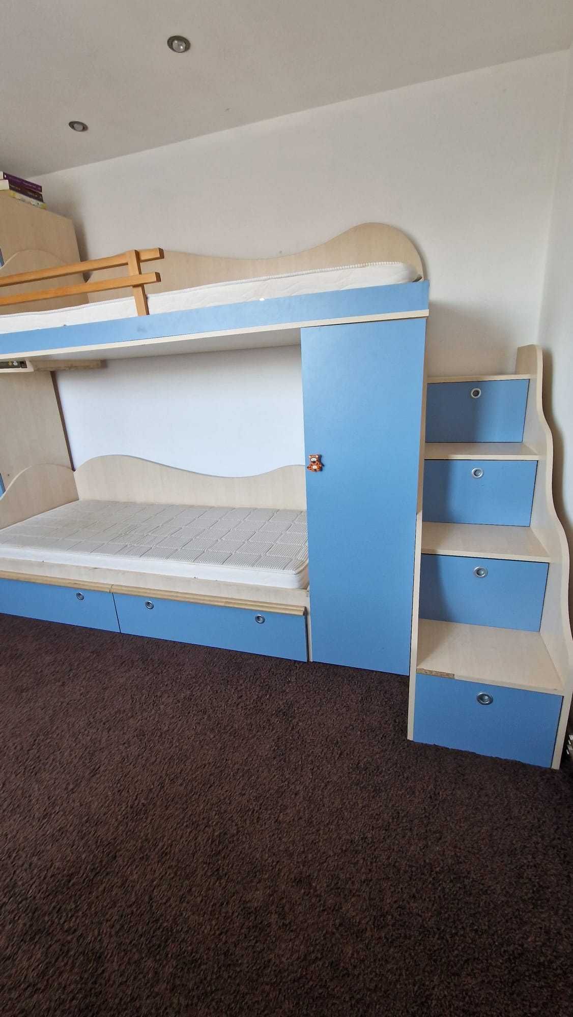 Dormitor copii 2 paturi cu 1 pat supraetajat
