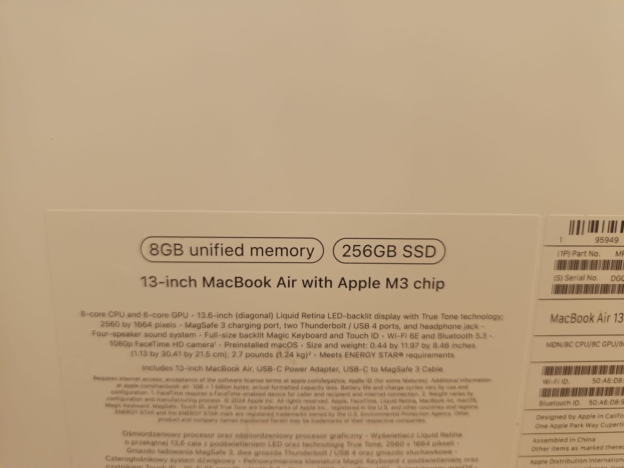 Cel mai ieftin de pe.olx! MacBook Air 2024, M3, 8gb, 256ssd, 12 cycle