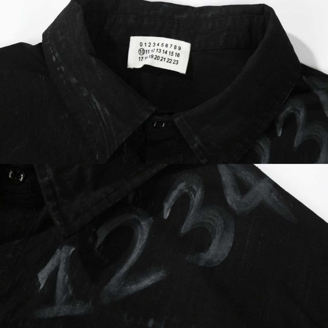 Мъжка Плътна Риза Maison Margiela тип ЯКе Oversized  Черна и Кремава