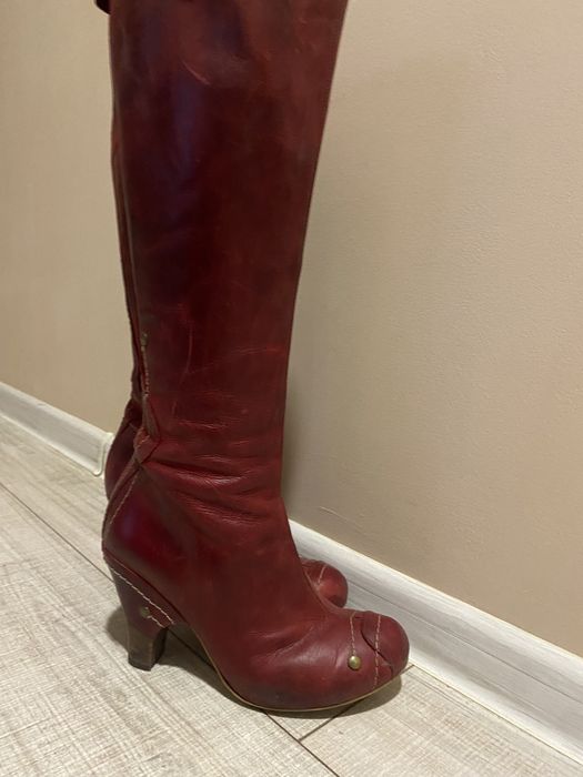 Кожени ботуши бордо FLY LONDON