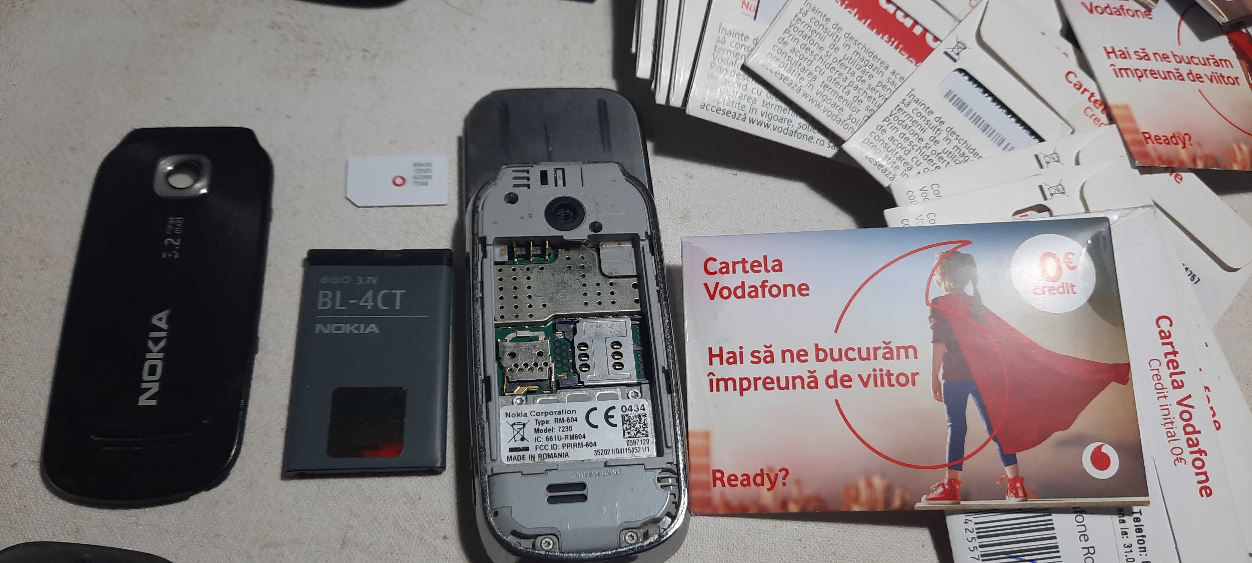 Nokia 7230_RM-604_telefon cu sina+slot cartela 1 sim Vodafone_necodat_