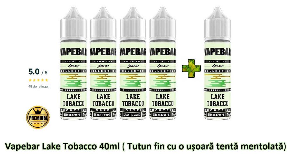 4+1 Lichid PREMIUM Vapebar Lake Tobacco 40 ml