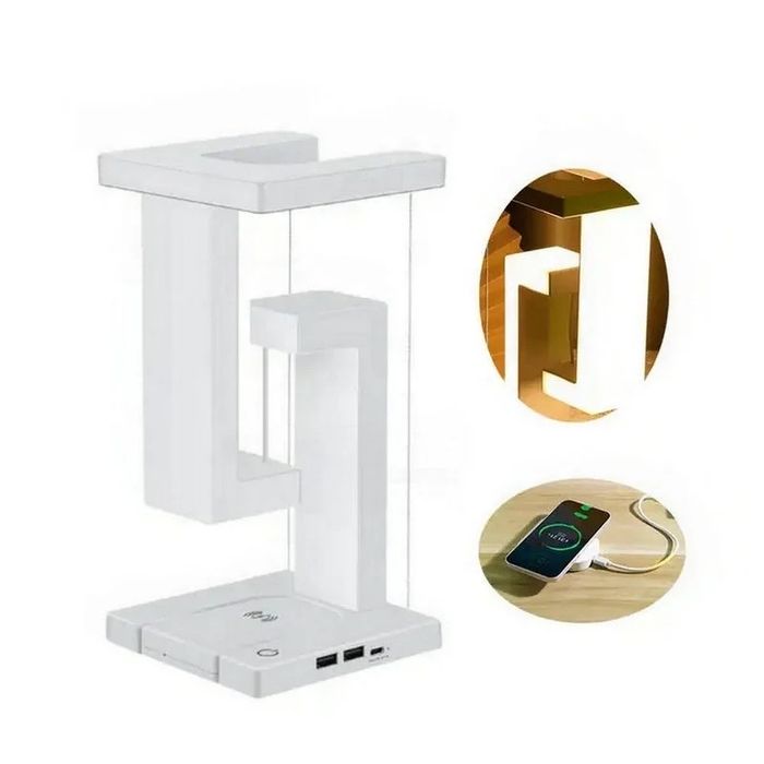 Lampa led cu statie de incarcare wireless pentru telefon mobil