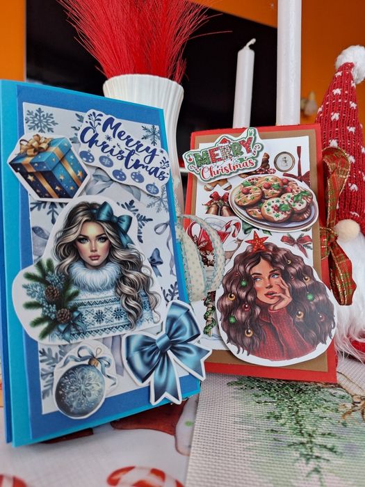 Коледни картички с шоколад Мерси