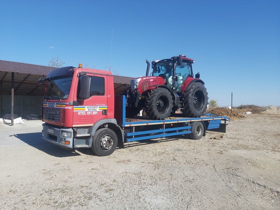 Transport buldo excavatoare,utilaje,tractoare,inchiriez platforma trai