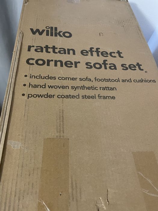 Coltar Wilko din Rattan in form de L Nou Sigilat