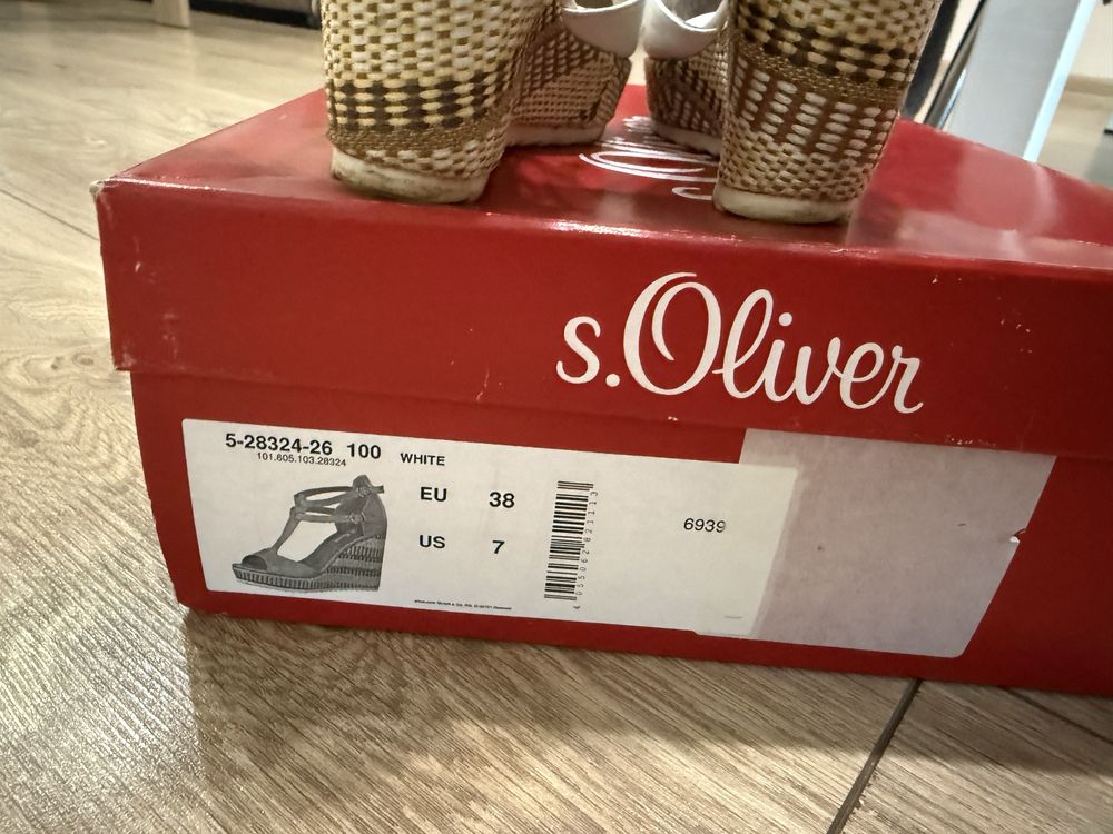 Дамски сандали на платфотма s’oliver 38 бели