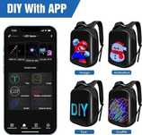 3D LED Раница Smart Pixel с дисплей, Светеща ЛЕД Раница с APP контрол