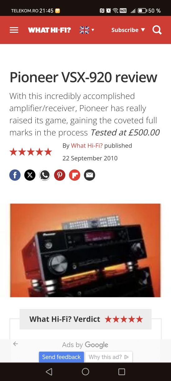 Amplituner Receiver Pioneer vsx-920 !!!