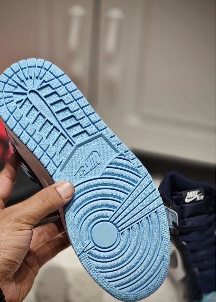 Air Jordan 1 High UNC Ptent Blue Retro Toe