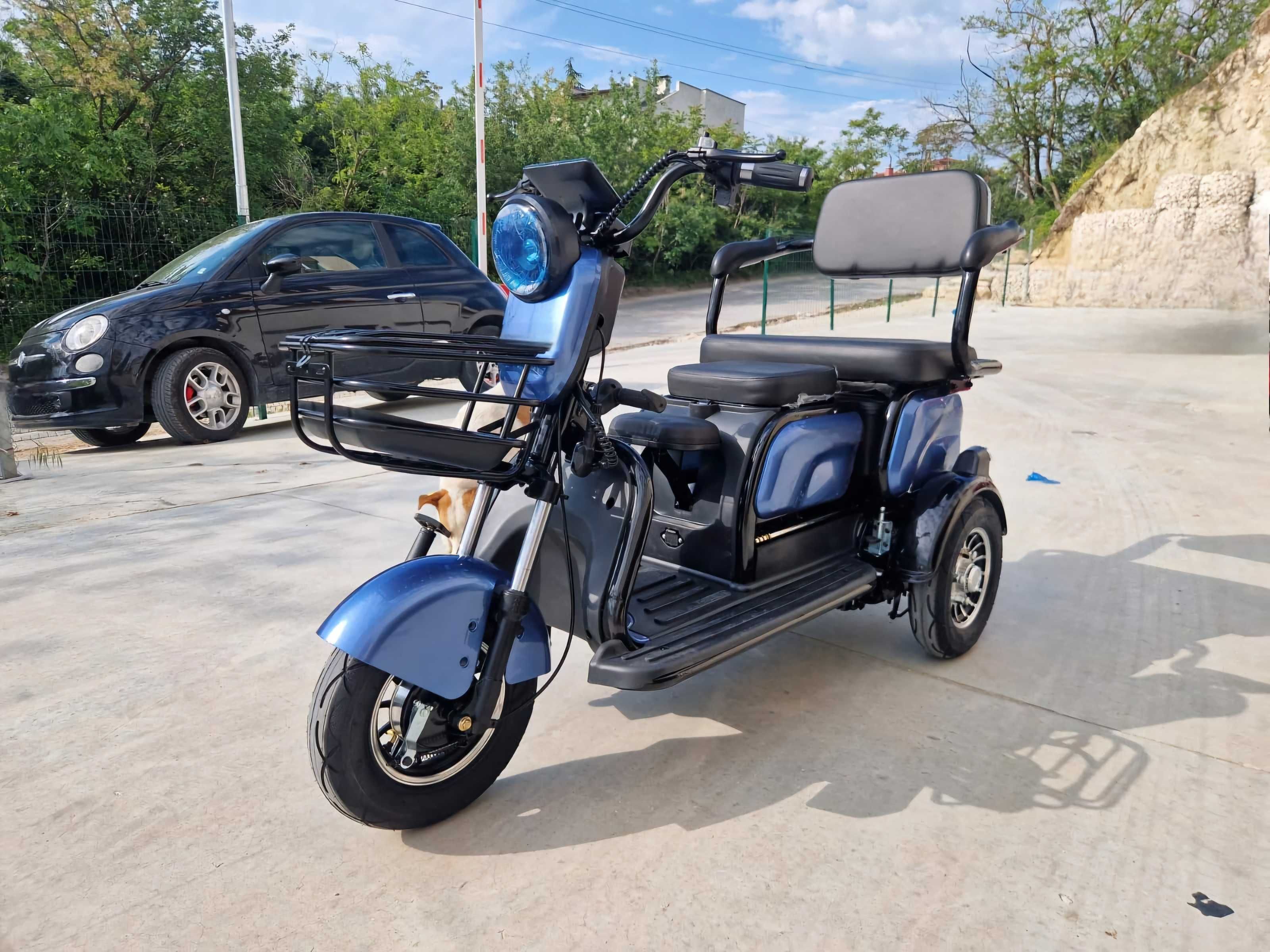 Scuter electric 3 roti adulti / batrani! 1000W FARA PERMIS! NOU -29%
