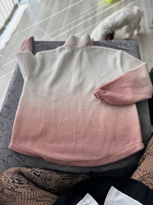 Суитшърт розов с бяло