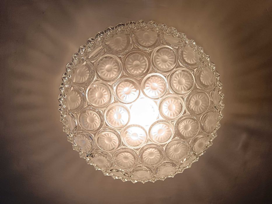 Plafoniera Mid-Century Modern, Art Deco, Holophane, vintage