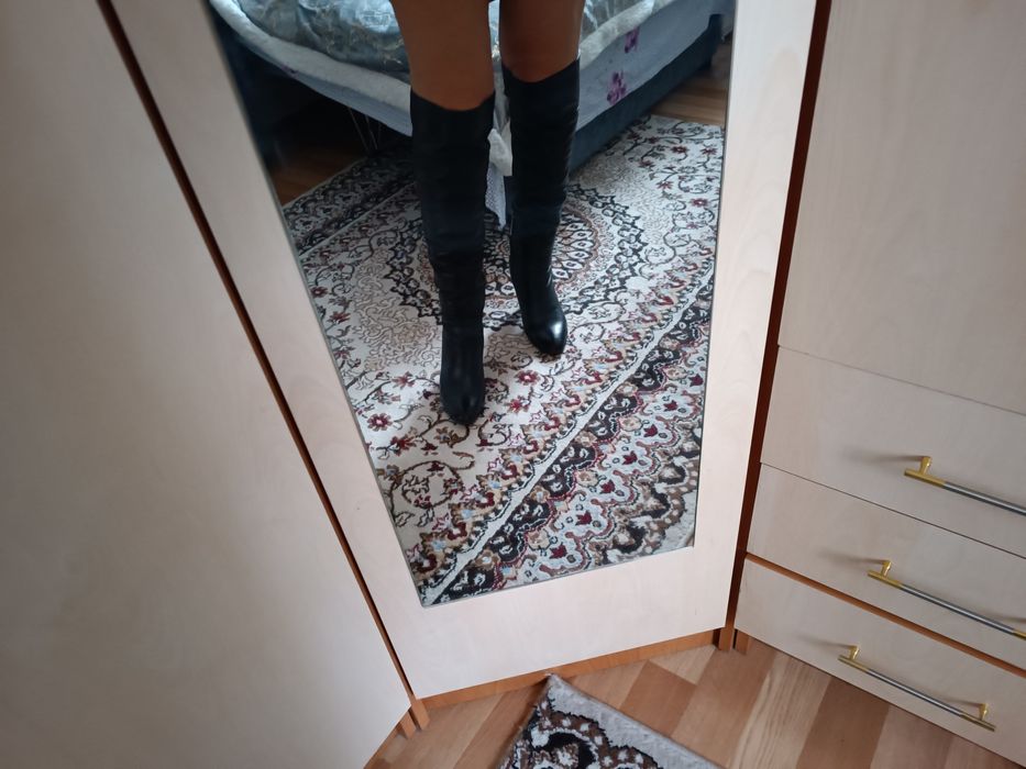 Сапоги ботфорты кожа