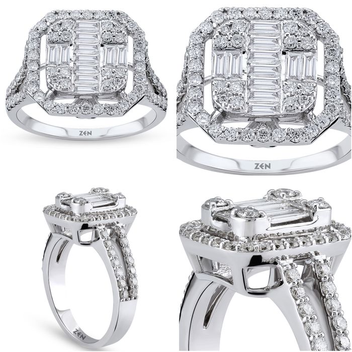 Пръстен багет с диаманти