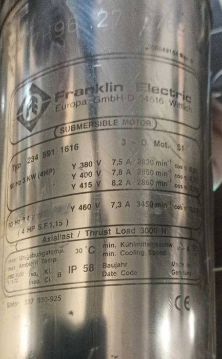 Сондажна помпа 3kw