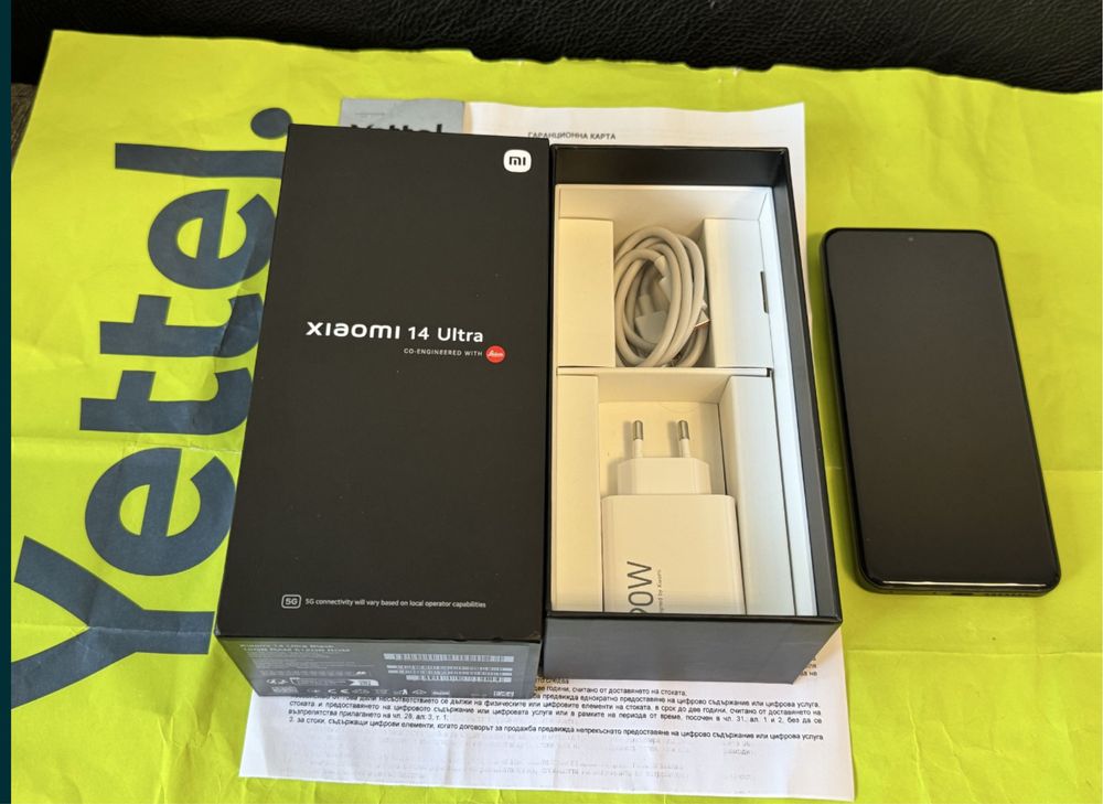 КАТО НОВ 512GB Xiaomi 14 Ultra 16GB 5G Гаранция Yettel 2027г. Black