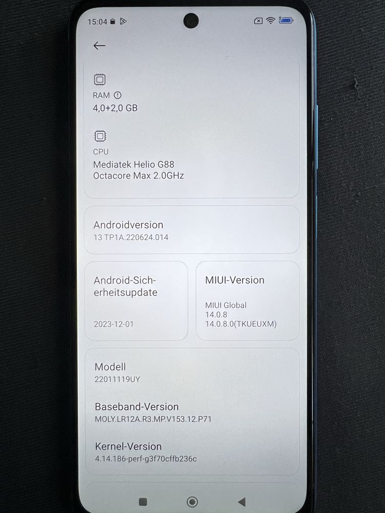 Xiaomi Redmi 10 5G 128GB RAM: 6GB