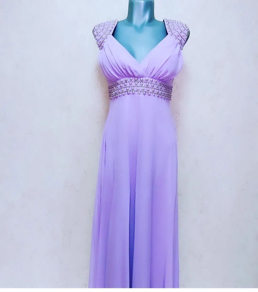 Платье в пол лиловое