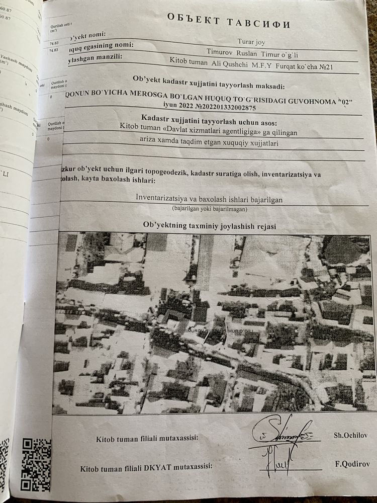 Qashqadaryo viloyati, Kitob tumani, Ali qushchi MFY, Furqat 21