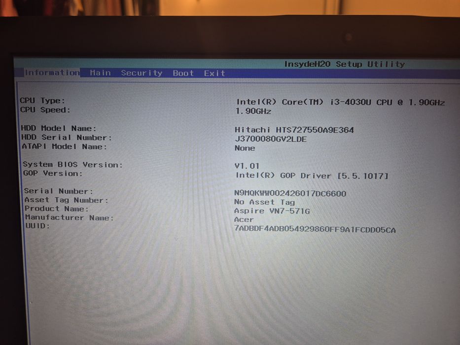 Vand laptop ACER Aspire V Nitro