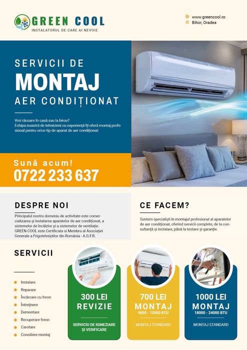 Montaj aer conditionat GARANTIE 24 LUNI