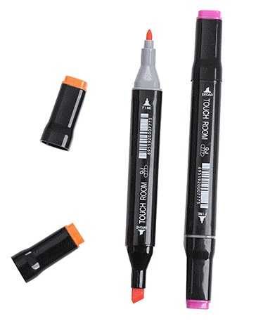 Двустранни цветни маркери с тънък и дебел писец
