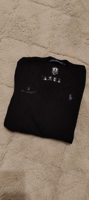 Ralph Lauren Sport Maserati pulover 100% lână merinos măr. S