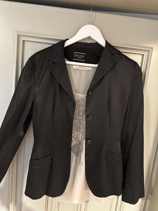 Costum Negru din Sacou si Fusta