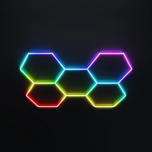Led RGB осветление 5 хексагона