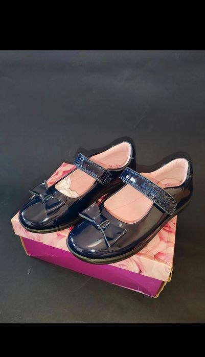 Pantofiori bleumarin Lelly Kelly eleganți din piele naturală lăcuită