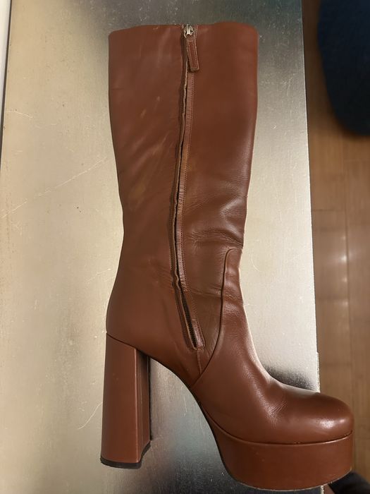 Ботуши Zara от естествена кожа, 39 номер