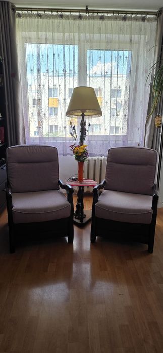 Set canapea trei locuri Roma cu doua fotolii si lemn masiv,lila