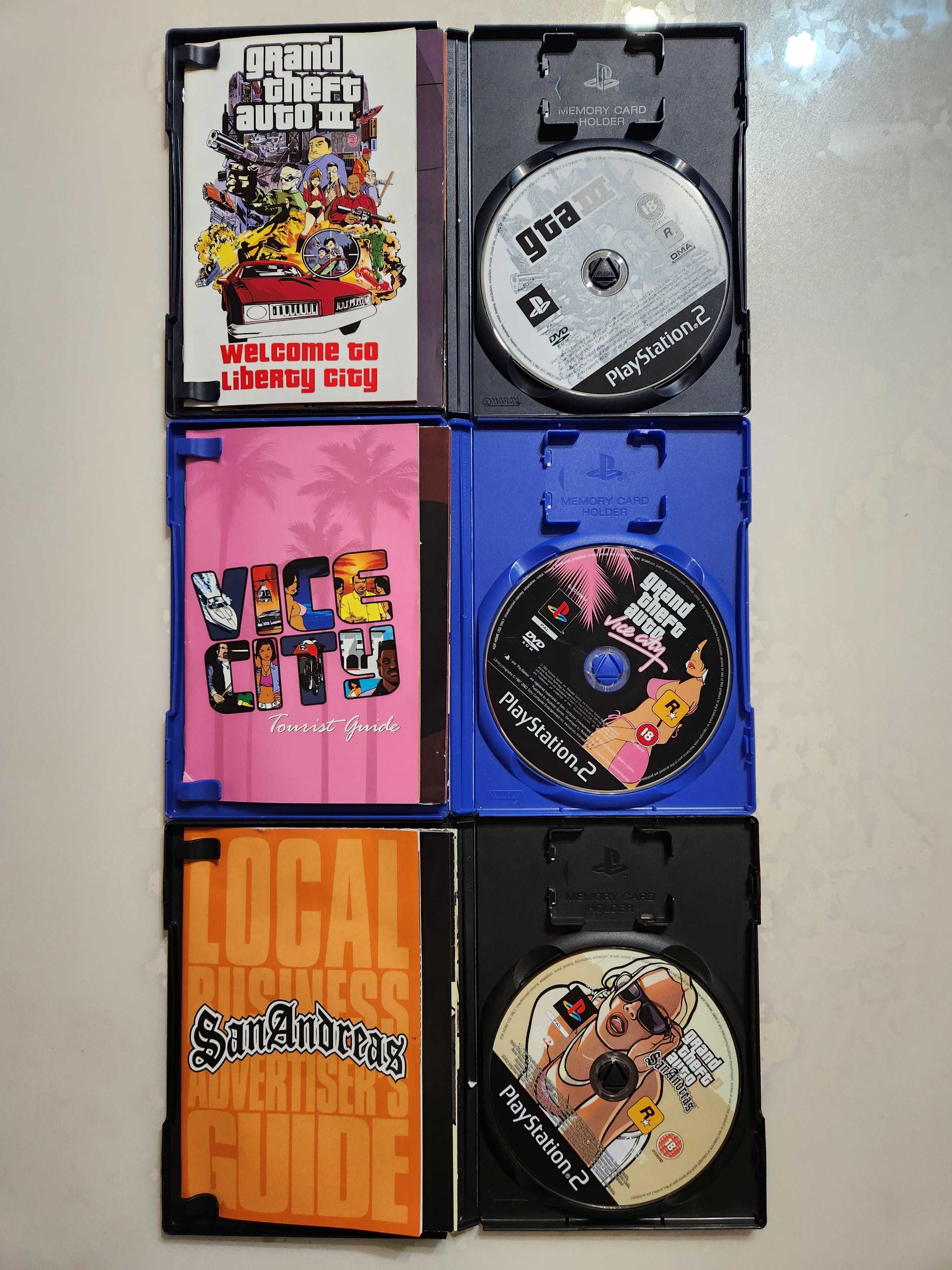 Grand Theft Auto III, Vice City si San Andreas pt. PlayStation 2 (PS2)