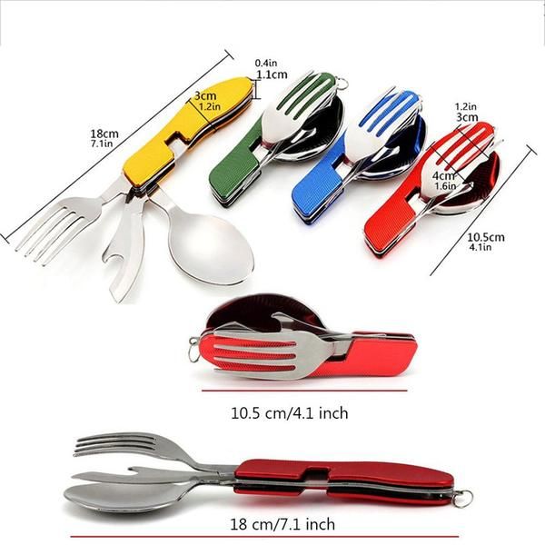 Комбиниран прибор за хранене 3в1 - лъжица, нож, отварачка и вилица