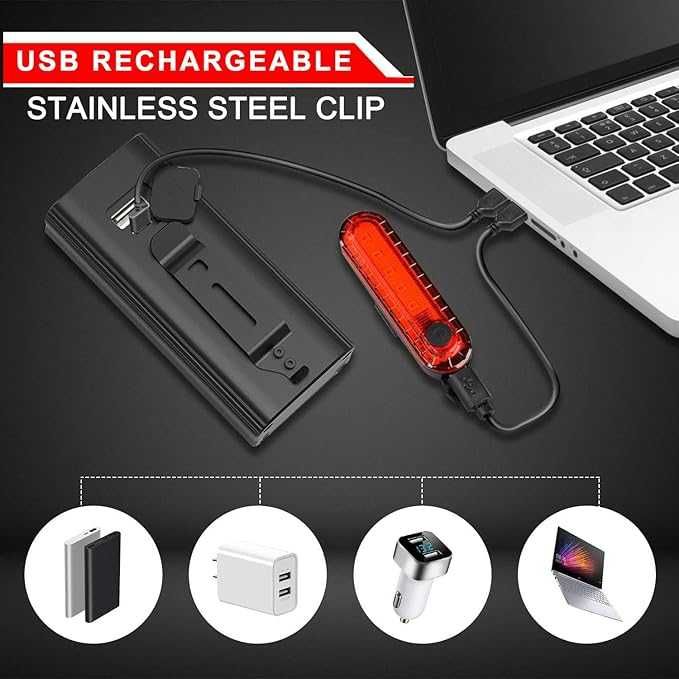 EBUYFIRE USB акумулаторен комплект светлини за велосипед